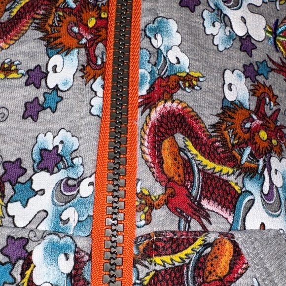 Gently loved Gray Zip up Dragon Print Hoodie Truly Scrumptious by Heidi Klum - Picture 10 of 10